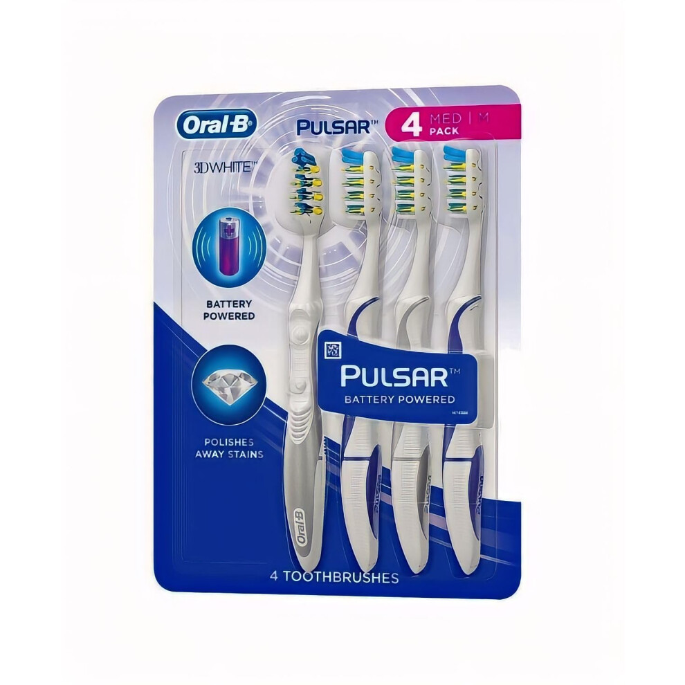 Oral-B Pulsar Zahnb Rste Mit Vibrierenden Borsten, Mittelgro , 4Er-Pack-image