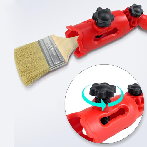 Multi Angle Paint Brush Extender Paint Edger Tool Adjustable Walls Roller Holder Standard Threaded Extension Rod,Red 1