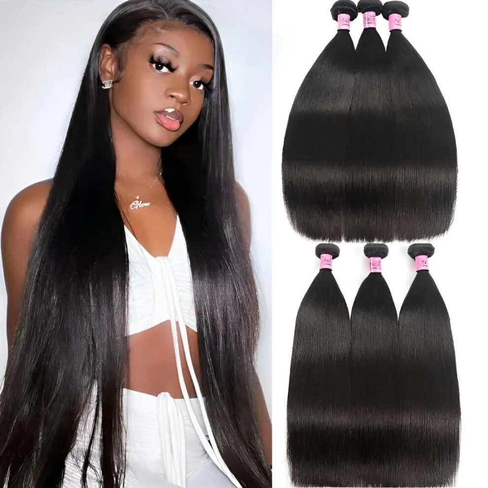 Unice Unisex Hair 10A Malaysian Straight Human Hair 3 Bundles Unprocessed Virgin Human Hair Weave Extensions 12 14 16 Inch