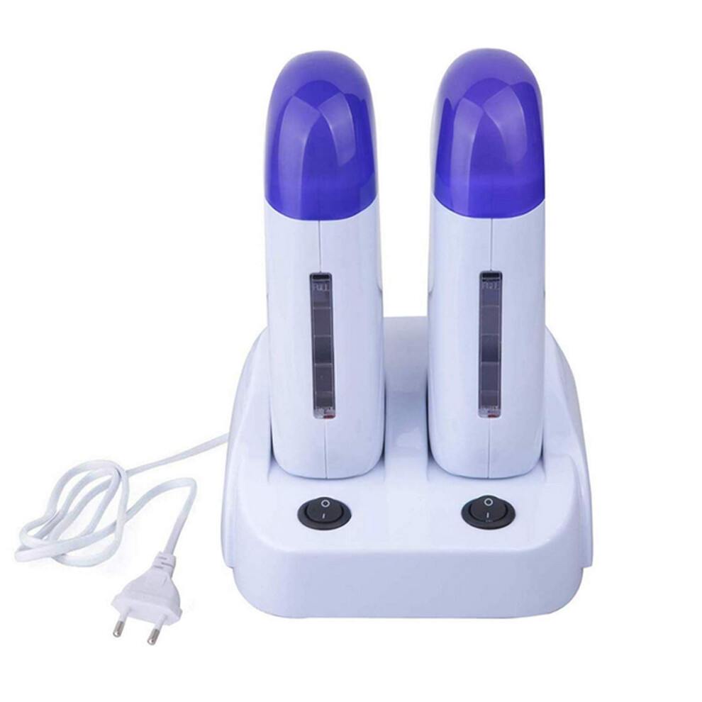 Nynelly Portable Double Depilatory Roll On Wax Warmer With Heater Base For Women Men Hair Leg Armpit Bikini
