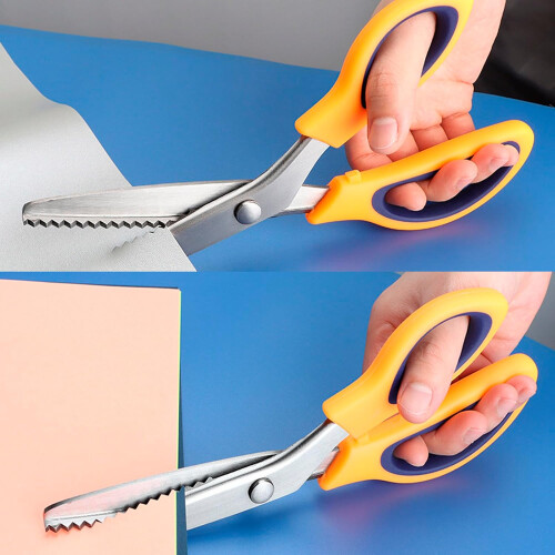 Pinking Shears for Fabric Cutting, 9 Inch Zig Zag Scissors, Professional Sewing, (Orange) 1
