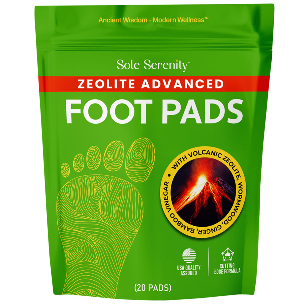 Sole Serenity Foot Pads - Zeolite Mineral  Ginger Root  Wormwood  Bamboo Vinegar  Foot Spa for Achy Feet - 20 Pads-image-OPC-PHXTNSR-NEW