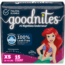 Goodnites Girls' Nighttime yφkastelu alusvaatteet koko erittδin pieni (28-43 lbs) 15 Ct