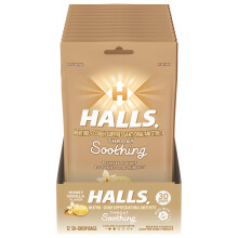 HALLS Throat Soothing Honey Vanilla Cough Drops  12 Bags of 30 Drops (360 Total Drops)