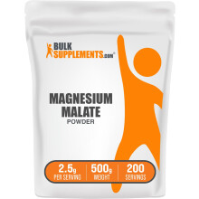 BulkSupplements.com Magnesiummalatpulver Magnesiumprparate mit hoher Bioverfgbarkeit geschmacksneutral und glutenfrei 2,5 g pro Portion 500