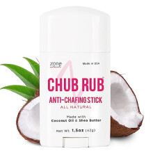 Zone Naturals Chub Rub Stick - Basto anti-atrito 100% natural - Basto anti-atrito de defesa contra frico reduz frico e irritao - 1,5 ona