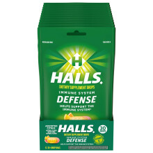 HALLS Defense Assorted Citrus Vitamin C Drops Dietary Supplement Drops 12 Bags of 30 Drops (360 Total Drops)