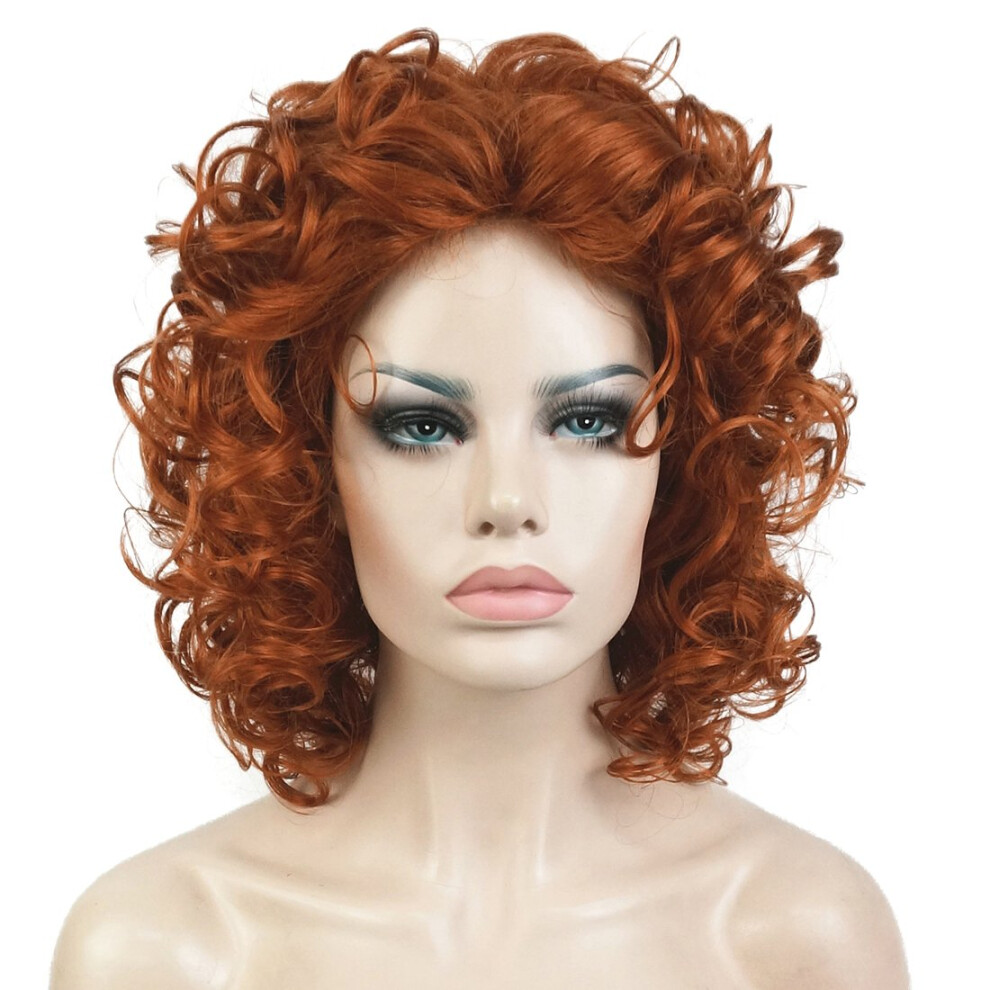 Lydell Unisex Red Short Soft Super Curly Synthetic Wigs Laye Natural Movement 130A Copper