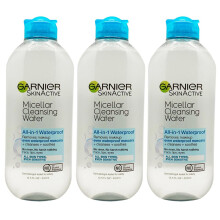 Garnier Skin Active Cleansing Water All in 1 Makeup Remover and Facial Cleanser 13.5 Pack Micellar Waterproof 40.5 Fl Oz Pack of 3
