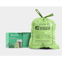 Emily's Choice Biodegradable Super Heavy Duty Trash Compactor Bags (50 count) with D2W Technology Custom Flex Fit 68.1L / 18 Gallons ATSM 6954