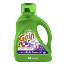 Gain + Aroma Boost nestemäinen pyykinpesuaine Moonlight Breeze Scent 61 Loads 88 fl unssia HE-yhteensopiva