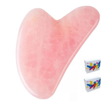 Samherome 2PCS Gua Sha Facial Tool Natural Jade Stone Guasha Board for Jawline Sculpting and Puffiness Reducing Scraping Massage Tool Skin-Car