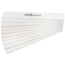 PANA Jumbo Double-Sided Emery Nail File for Manicure Pedicure Natural and Acrylic Nails - White (Grit 80/80) - 50 Piece Pack