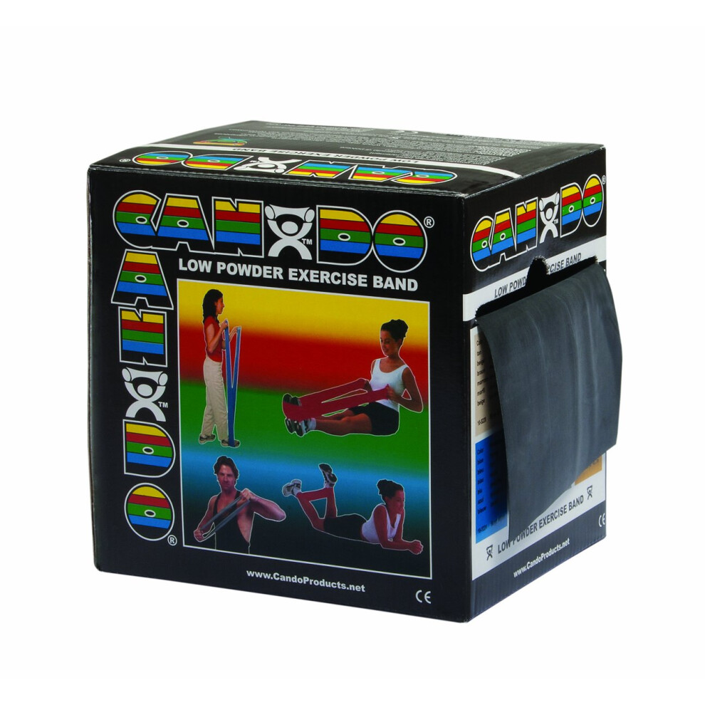 Cando Low Powder Exercise Band 50 Yard Roll Black: X-Heavy-image