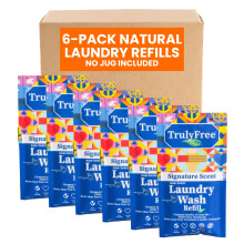 Detergent a linge vraiment libre pour la peau sensible | Doux et sur pour les vetements de bebe | A base de plantes | 6 pack de recharge poudre |