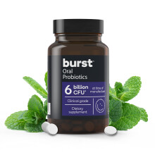 BURST Oral Probiotic - Bad Breath Support for Adults - Chewable Dental Oral Probiotics for Immune Support Fresh Breath with Blis K12 & M18 - Min