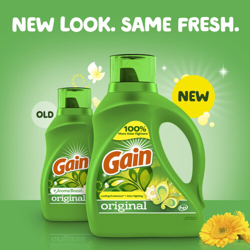 Detergente lquido para roupas Gain + Aroma Boost com perfume original 61 cargas 88 fl oz compatvel com HE 1