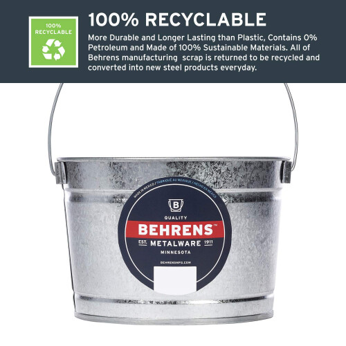 Behrens B325 Galvaniserad Stål Utility Pail, 2.5-Quart, Silver 1