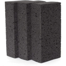 Okleen Big Sponge. Made in Europe. 3 Pack Black. 8.9x4.3x2.4 Inch Extra Large Odorless Commercial Sponge for All Purpose Cleaning