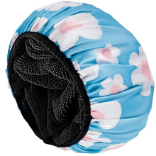 Aquior Duschhaube, extra groe dreilagige Badekappe mit Trockenhaarfunktion fr Damen, Mikrofaser-Frottee, seidiger Satin, 100 % wasserdicht, wiederv