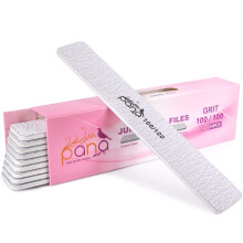PANA Jumbo Double-Sided Emery Nail File for Manicure Pedicure Natural and Acrylic Nails - Zebra (Grit 100/100) - 50 Piece Pack