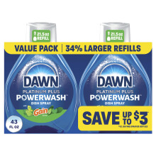 Dawn Powerwash Gain Original Prato Spray Sabonete Lquido 2 Recargas 43 Fl Oz
