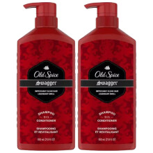 Old Spice 2 in 1 Shampoo and Conditioner for Men, Swagger Scent, 21.9 Ounce Pump Bottle (Pack of 2)2