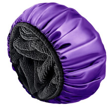Aquior Duschhaube, extra groe dreilagige Badekappe mit Trockenhaarfunktion fr Frauen, Mikrofaser-Frottee, seidiger Satin, 100 % wasserdicht, wieder