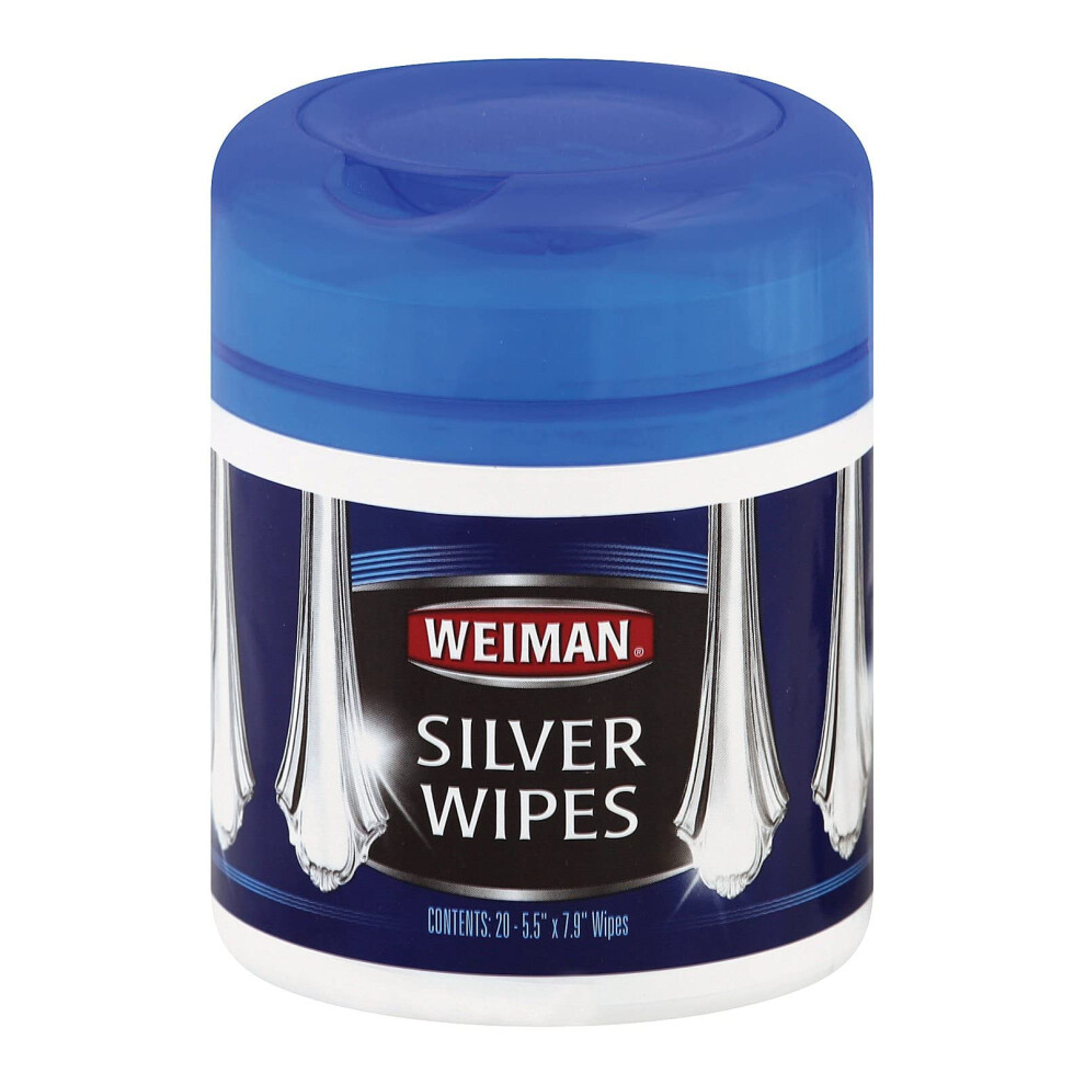 Weiman Silver Wipes - Jewelry Wipes 6 Pack - Cleaner and Polisher for Silver Jewelry Sterling Silver