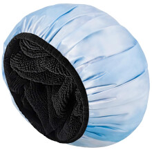 Aquior Duschhauben, Frottee-geftterte Duschhaube fr Damen, wiederverwendbar, dreilagig, wasserdicht, Badehaube, extra gro, fr Frauen mit langem H