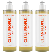 Sabonete lquido THE CLEAN PEOPLE - Ingredientes simples e limpos - Poder extra de esfrega (aroma ctrico de cravo) 12 fl. onas (3 pacotes)