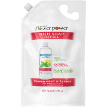 Recarga de sabonete lquido Natural Flower Power - Recargas de 66 Fl Oz 4X -  base de plantas e perfumadas com leos essenciais puros - Detergen