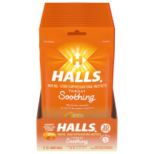 HALLS Throat Soothing Honey Cough Drops 12 Bags of 30 Drops (360 Total Drops)