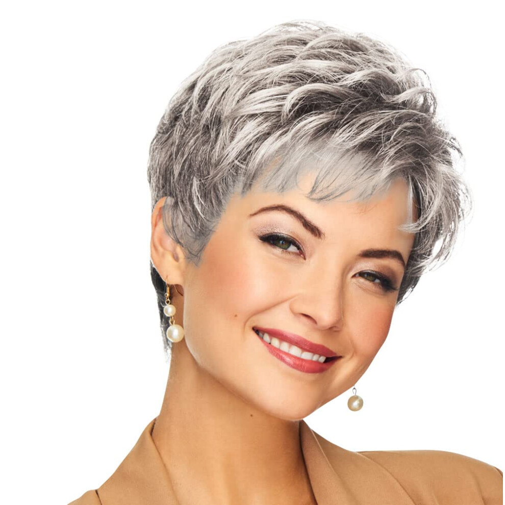 Hair U Wear Unisex Silver Hairuwear Eva Gabor Acclaim Short Layered Comfort Cap Wig Sugared