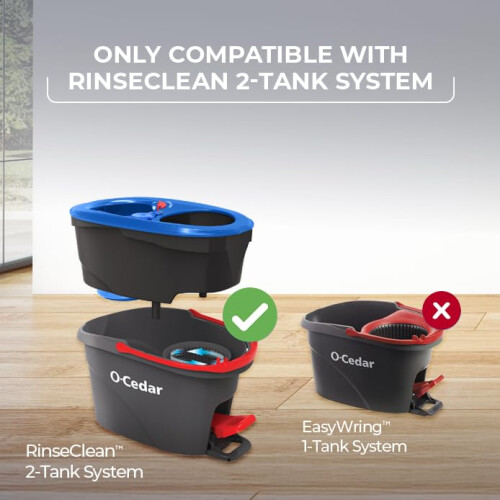 O-Cedar RinseClean Deep Clean Spin Mop Head Replacement | Machine Washable | Reusable | Microfiber Refill | 40% More Cleaning Power 1