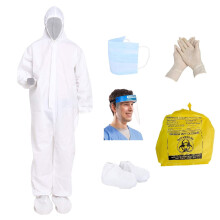 DuPont unissex-adulto TY122S Bota de pulso elstica descartvel e capuz branco Tyvek Macaco terno 1414 grande