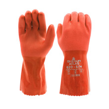 SHOWA  620L-09 Atlas 620, vollstndig beschichteter, doppelt getauchter PVC-Handschuh, nahtlos gestrickter Liner, chemikalienbestndig, 30,5 cm Lng