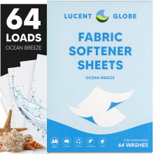 Lucent Globe Fabric Softener Sheets for Washer - Softens & Freshens Laundry Gentle on Fabrics & Skin - Free from Harsh Chemicals - Travel-Friend