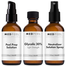 MedPeel Glycolic Acid 30% Peel Kit - Inkluderer Peel Prep & Neutralizer - Let styrke kemisk peeling til fine linjer, rynker og strlende hud - Ve