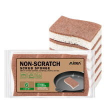 AIDEA Non Scratch Scrub sieni 6Count luonnollinen sieni tarttumattomille ruoanlaittoastioille Sienet Keittiö Selluloosa sienet astioihin Puhdistusteh