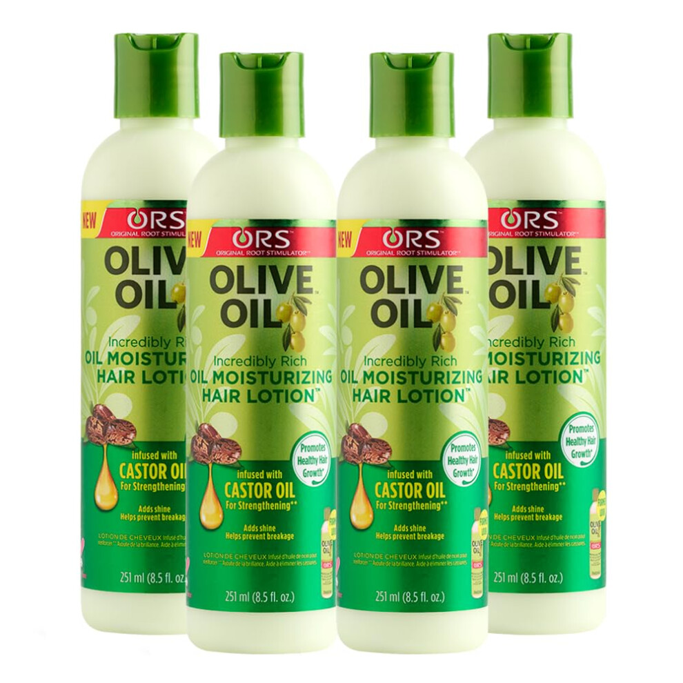 Ors Black Olive Oil Incredibly Rich Moisturizing Hair Lotion With Castor Oil 8.5 Ounces (Pack Of 4)