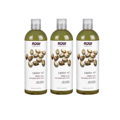 NOW Foods Solutions Solutions Castor Huile 100% pure 16 fl oz (3 comptes)