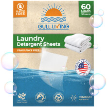 Gull Living Home Travel Pyykinpesuainelakanat - 60 Loads Pack - Hajusteettomat pyykkilakanat Pesuaine
