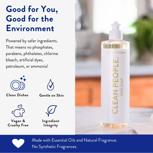 Sabonete lquido THE CLEAN PEOPLE - Ingredientes simples e limpos - Poder de esfrega extra (aroma de limo e verbena) 12 fl. onas (3 pacotes) 1