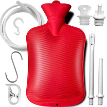 2 L Klysterpose Kaffe Klysterposest med 5,0 fod lang silikoneslange 2 Genanvendelige spidser i flere strrelser Kontrollerbar vandgennemstrmnin