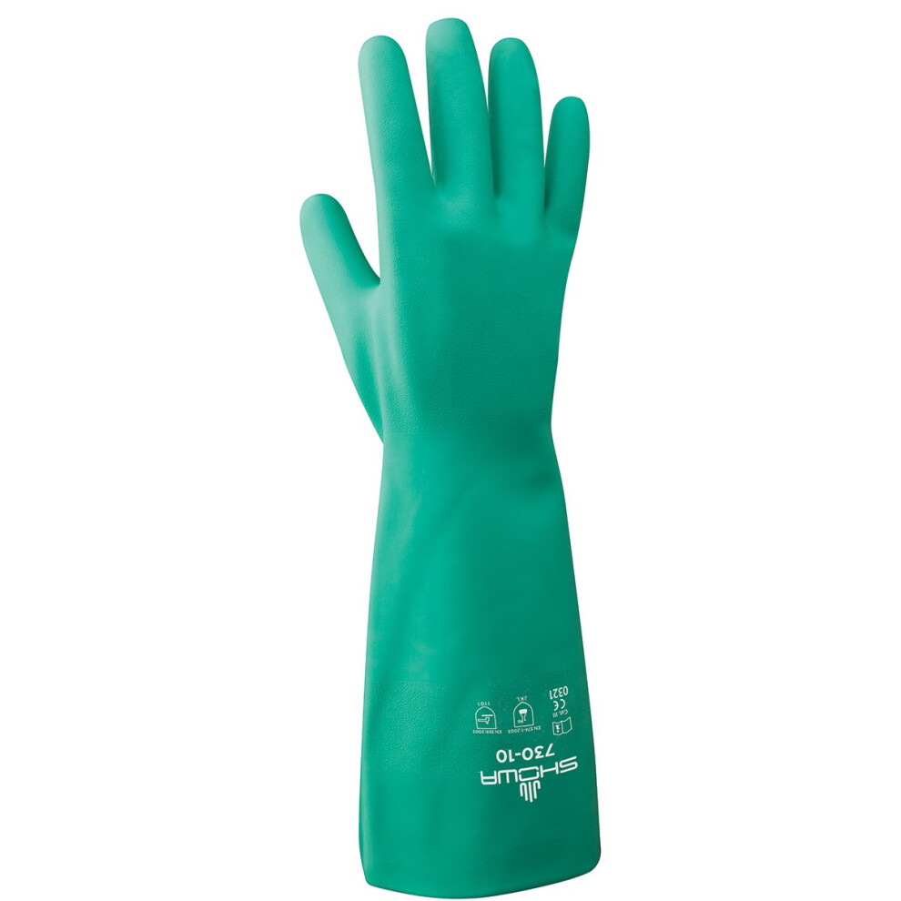 Showa 730 Nitrile Cotton Flock-Lined Chemical Resistant Glove X-Large (Pack Of 12 Pairs) 038054641207