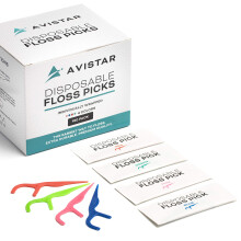 450 Cure-Dents Individuellement Emballés - Picks de Fil Dentaire de Voyage Multi-Couleurs