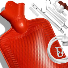 2 L Home Enema Bag Kit med 2 Enema-spidser 60 tommer lang silikoneslange, kontrollerbar vandstrmningsventil, varmtvandsflaske til kolonrensende