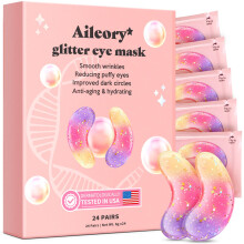 AILEORY nplasti pod oci (24 pru)-Nov trbarevn trpytiv ocn gelov poltrky pro tmav kruhy Opuchl oci vcky pod ocima Vrsky|Nplasti na mask