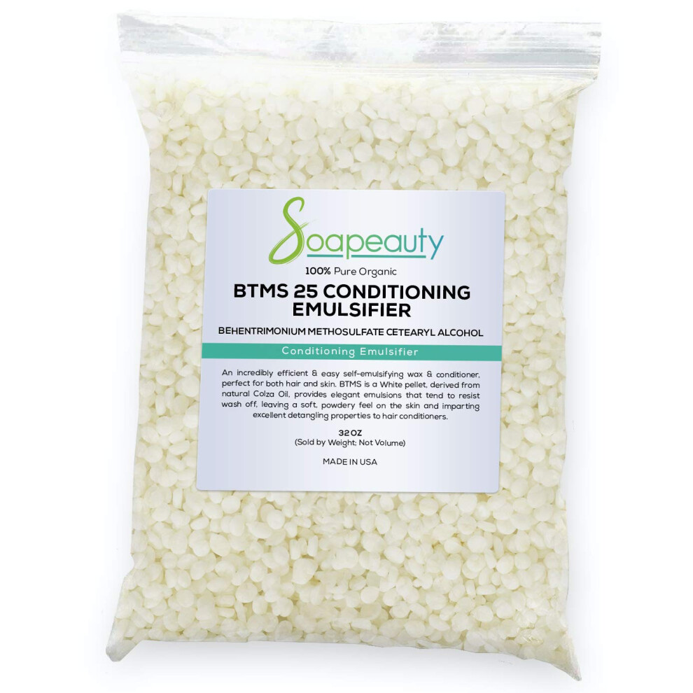 Soapeauty Btms 25% Behentrimonium Methosulfate Cetearyl Alcohol Emulsifying Conditioner | Sizes 8 Oz To 8 Lbs | (32 Oz)